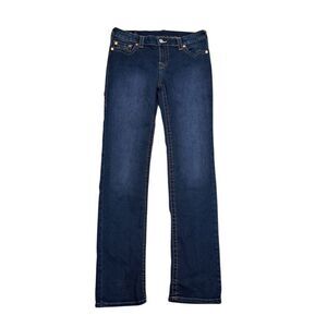 True Religion Billie Mid Rise Casual Straight Leg Jeans Western Size 32 Dark Blu